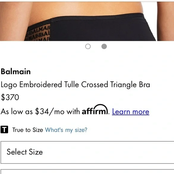 BALMAIN**Gorgeous Triangle Bra**F 36; US 4 $370 - Picture 3 of 4